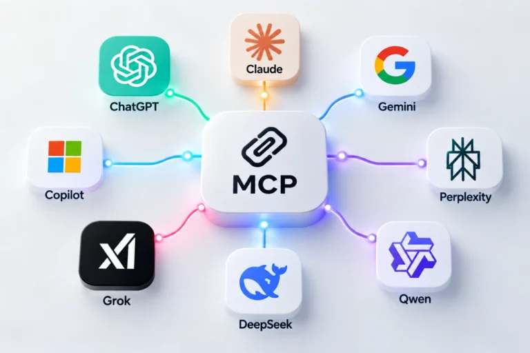 MCP connecting ChatGPT, Claude, Gemini, Copilot, Perplexity, Grok, DeepSeek and Qwen