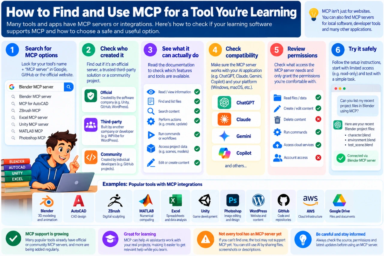Six-step guide to finding and safely evaluating an MCP server for software you are learning